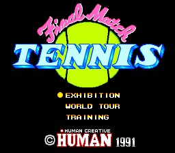 Final Match Tennis — Title screen